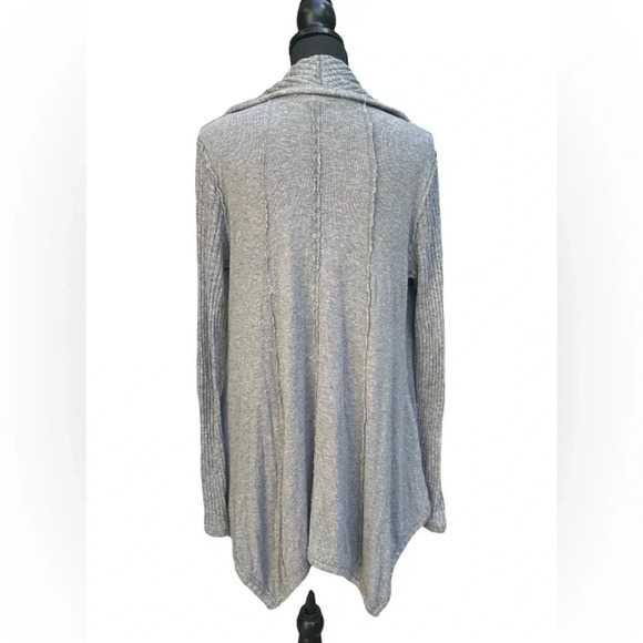 Heather Waterfall Ribbed Open Front Cardigan Size Medium - Picture 3 of 6